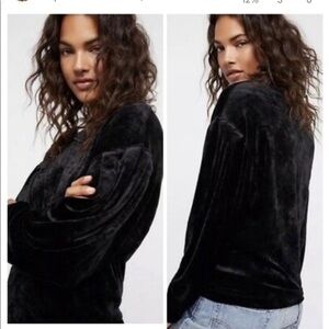 Free People velvet shirt size XS